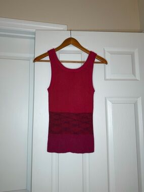 Anthropologie Pink Ombre Ribbed Sleeveless Tight Knit Sweater Top Women S